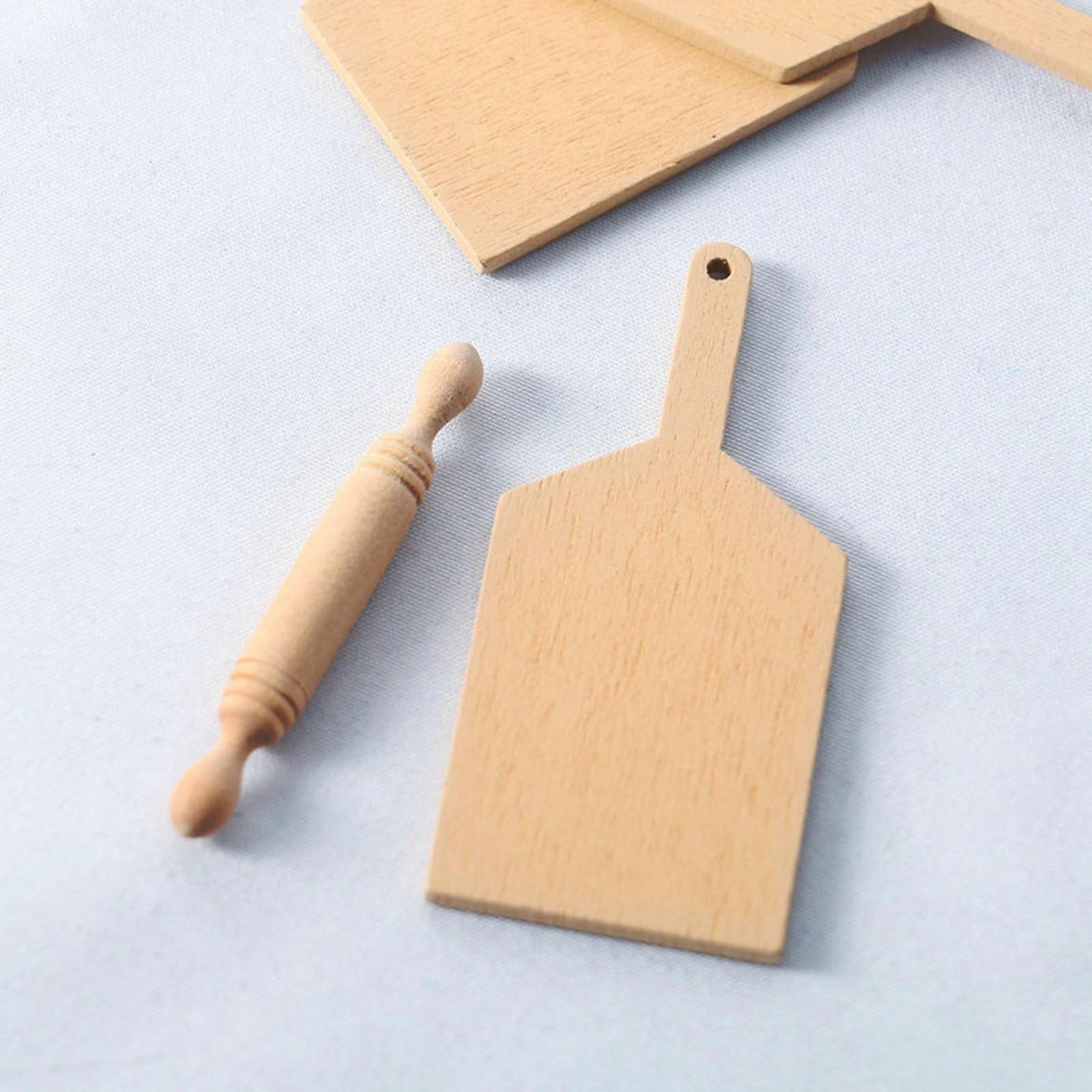3x Set of 8, 4 Sets, Miniature Rolling Pin & Cutting Board Set for Fairy Garden
