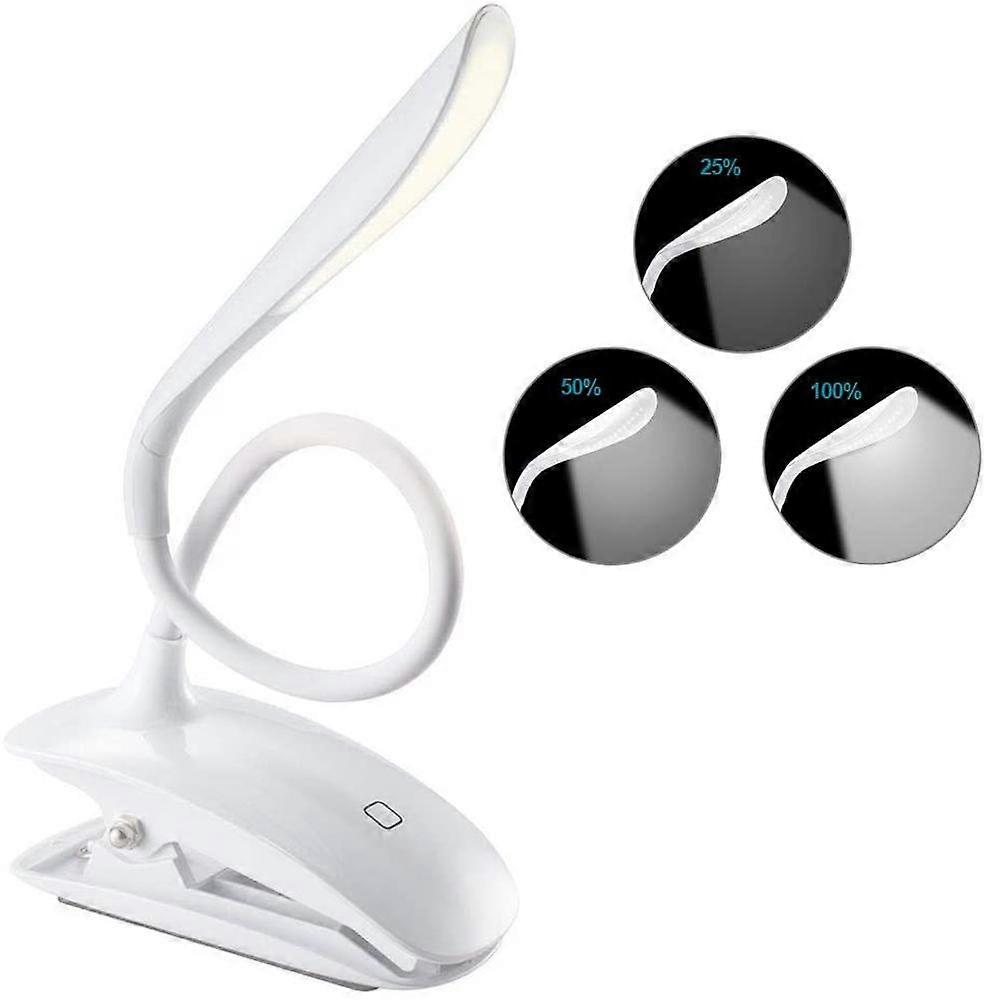 Reading Lamp Terminals, Led Clamping Lamp With Touch Sensor, Stepless Brightness, 3 Levels Of Color Temperature, Desk Lamp, Book Lamp, Usb Charging Cl