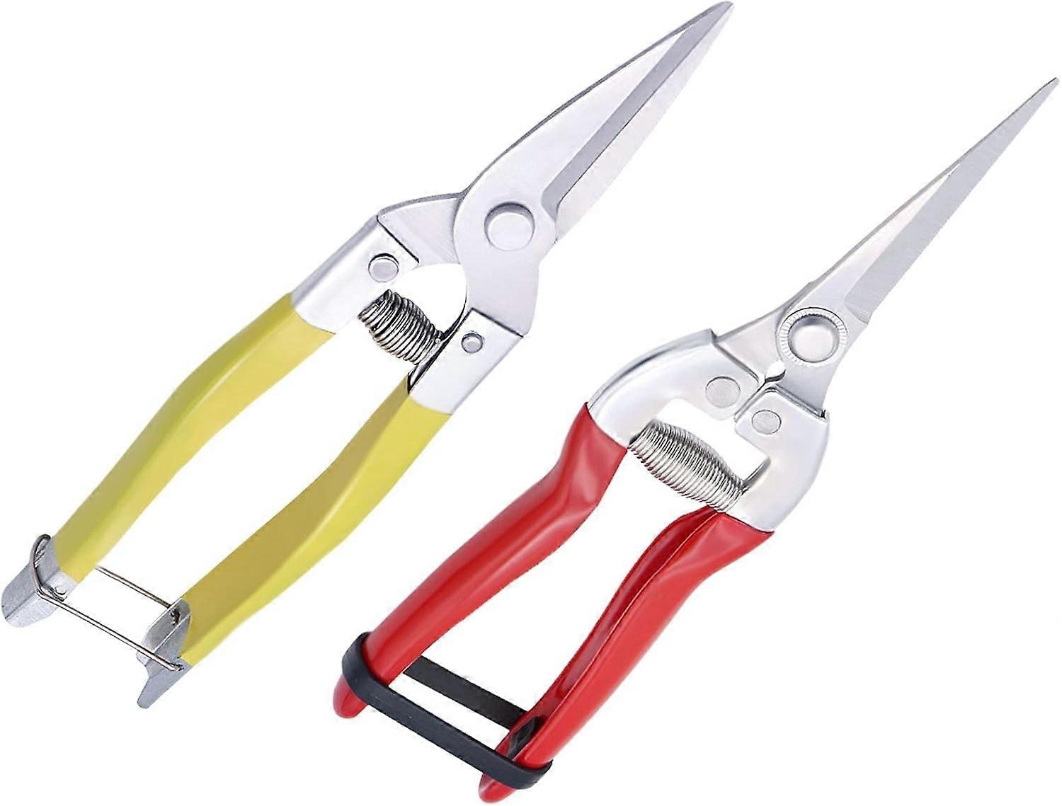 Garden Pruning Shears Gardening Scissors Snips Micro-Tip Hand Pruning Secateurs Clippers Leaf Trimme（yellow）