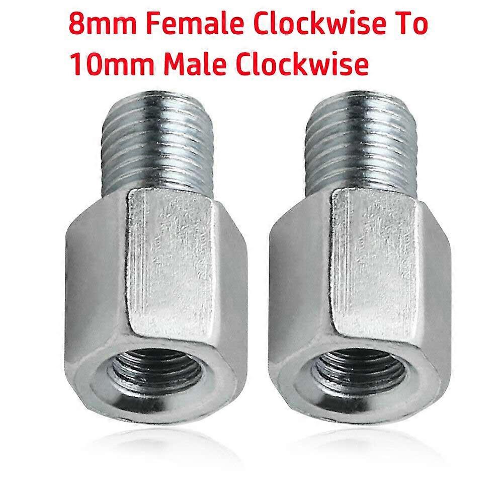 2pcs Motorcycle Scooter Mirror Adapters 8mm Female Clockwise To 10mm Male Clockwise Mirror Adapters Clockwise Threaded Screws