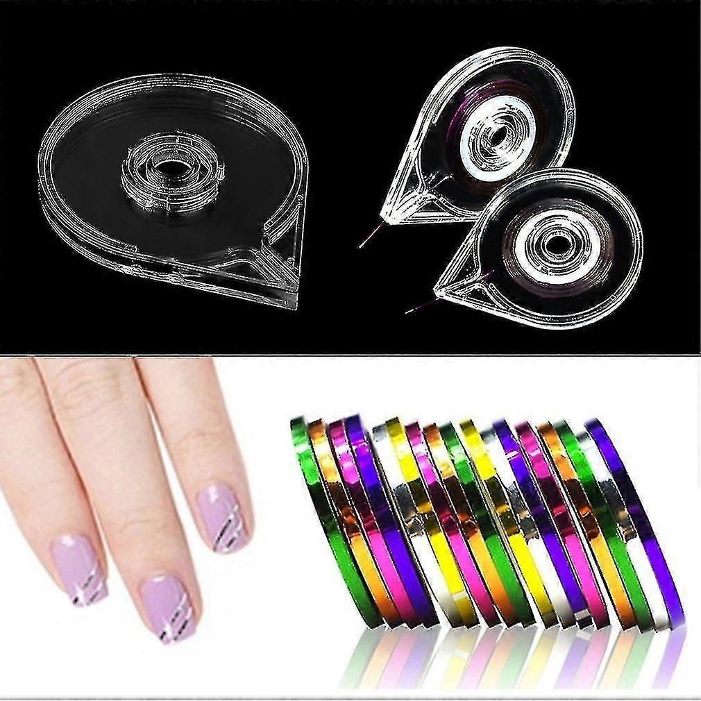 New Simple Useful Nail Art Striping Tape Line Case Box Holder Tool Pla