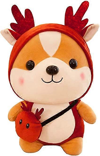Mignon et doux écureuil animal (wapiti, 25cm) Écureuil créatif poupée mignonne se transforme en jouet en peluche rempli d’élan