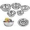 5 Packs Thicker Stainless Steel Flat Bottom Mixing Bowls, Nesting Mixing Bowls For Space Saving Storage