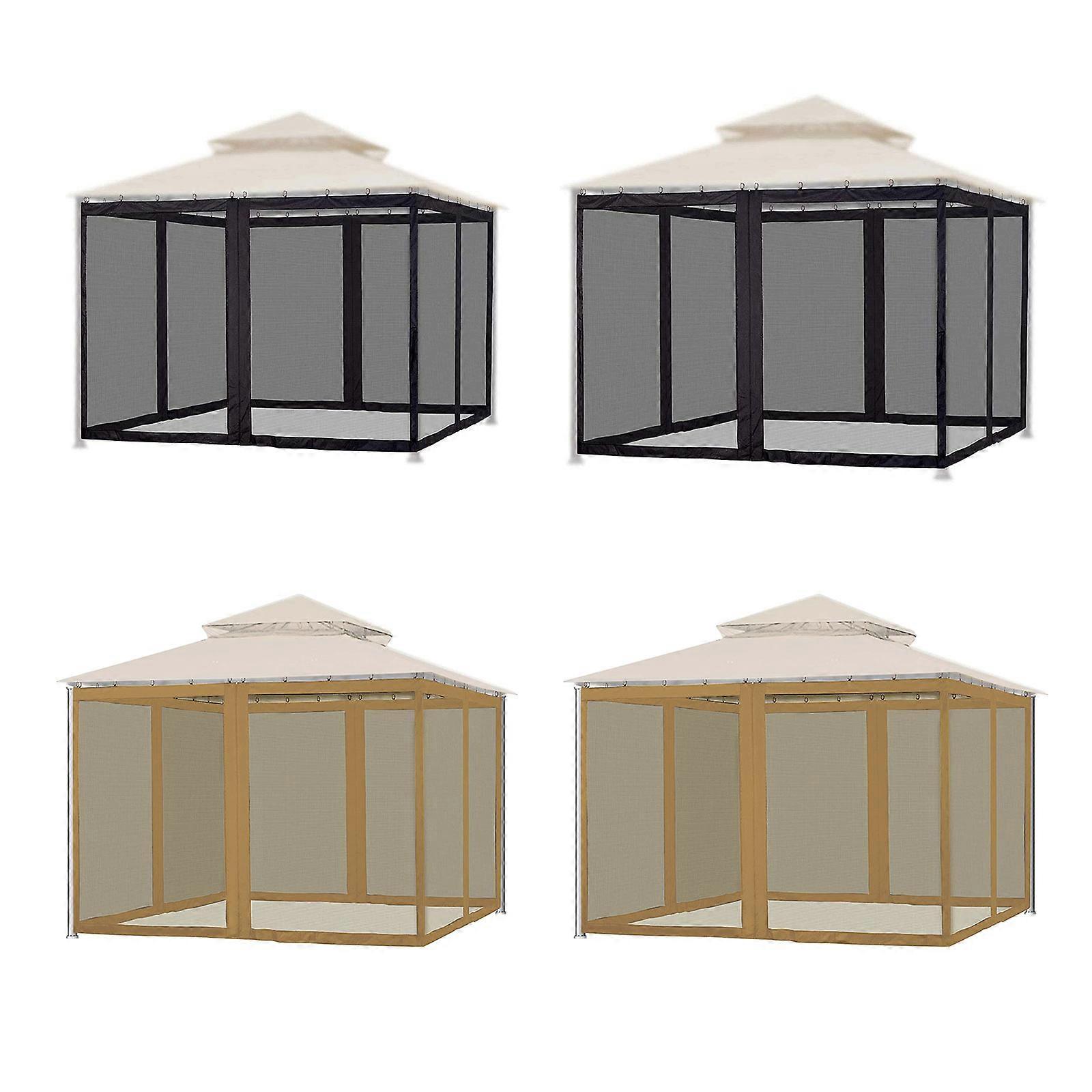 Universal Replacement Mosquito Netting Hugline 8 'x 8' utendørs mesh netting skjerm 4-panel sidevegg gardin med glidelås, 100% ny