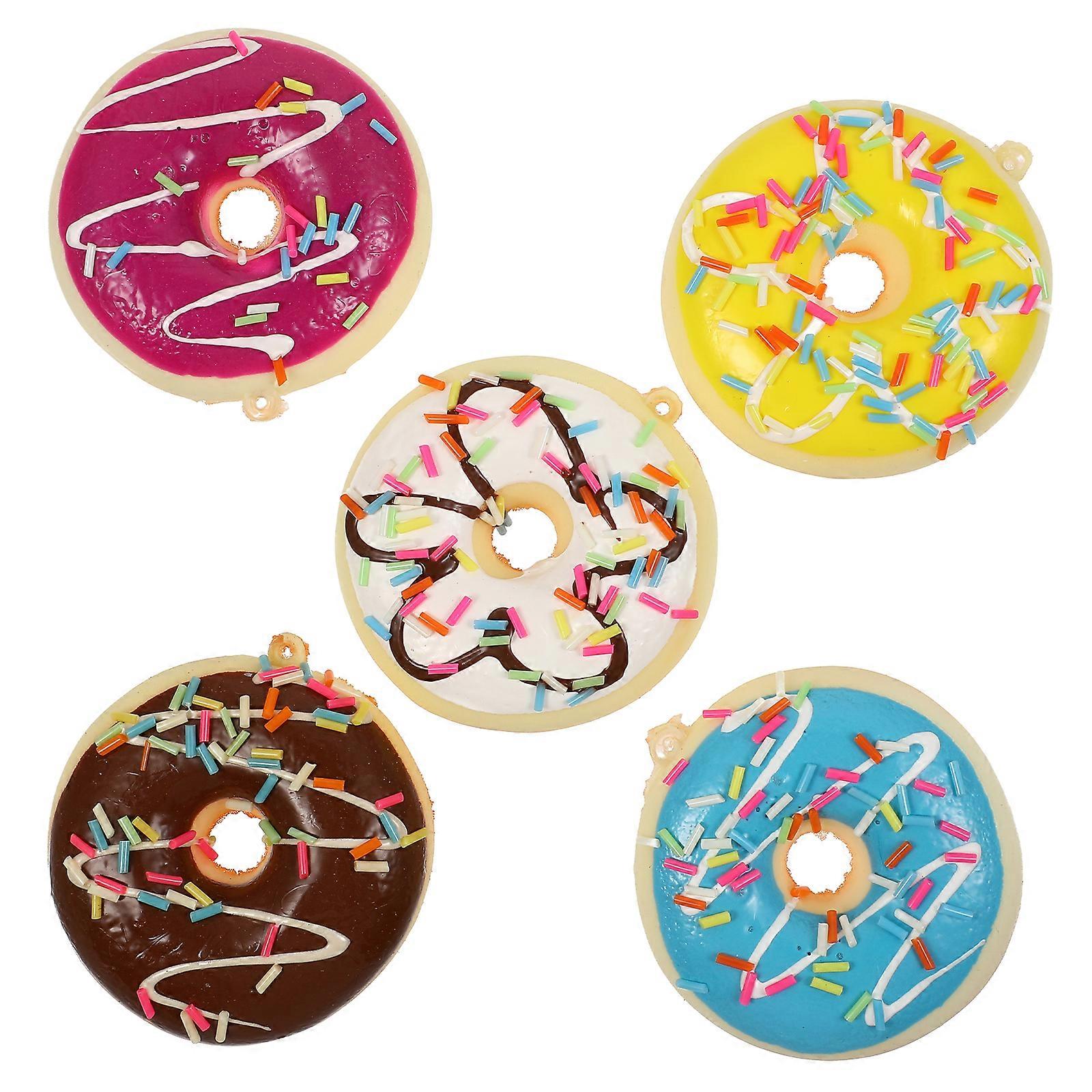 5pcs Simulated PU Doughnut Refrigerator Patch Accessories (Assorted Color)