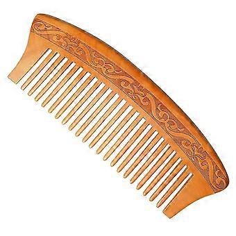 Holzkamm, handgefertigter Haarkamm, natürliches antistatisches Holz zum Entwirren und Styling nasses oder trockenes lockiges, dickes, welliges oder glattes Haar (6,3 Zoll)