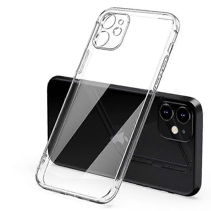 Luxury Plating Square Frame Silicone Transparent Case On For Iphone 14 Pro Max Clear Back Cover