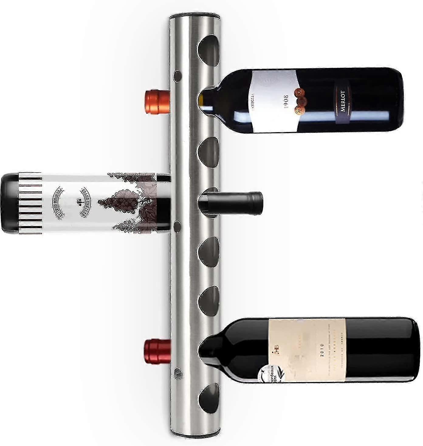 رف النبيذ الميمون ، رف النبيذ المثبت على الحائط رف النبيذ الفولاذ المقاوم للصدأ لمطعم المطبخ Home Bar ، 42 سم - yvan