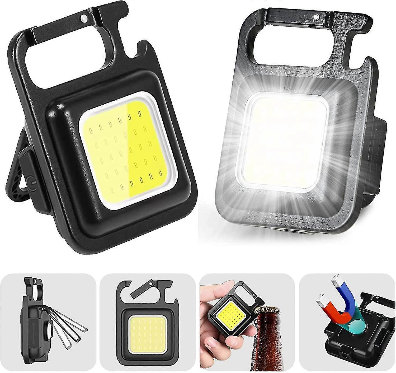 Mini oplaadbare inspectielamp, Ovker 400 lumen USB draagbare werklamp, 4 modi sleutelhanger magnetische cob zaklamp klein voor camping reparatie komen tevoorschijn