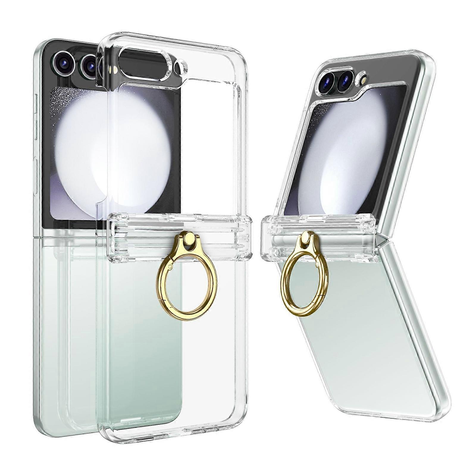 Galaxy Z Flip 6 Case with Hinge Protection & Ring Kickstand, Thin Protective Case Cover for Samsung Z Flip 6 5G