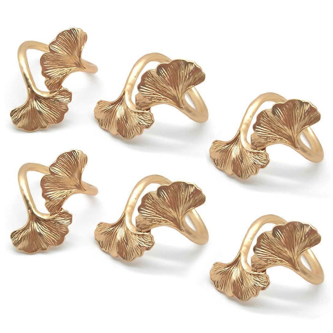 Ginkgo Leaf Napkin Rings,Metal Napkin Holders for Wedding Party and Daily Use,Complement to Your Di