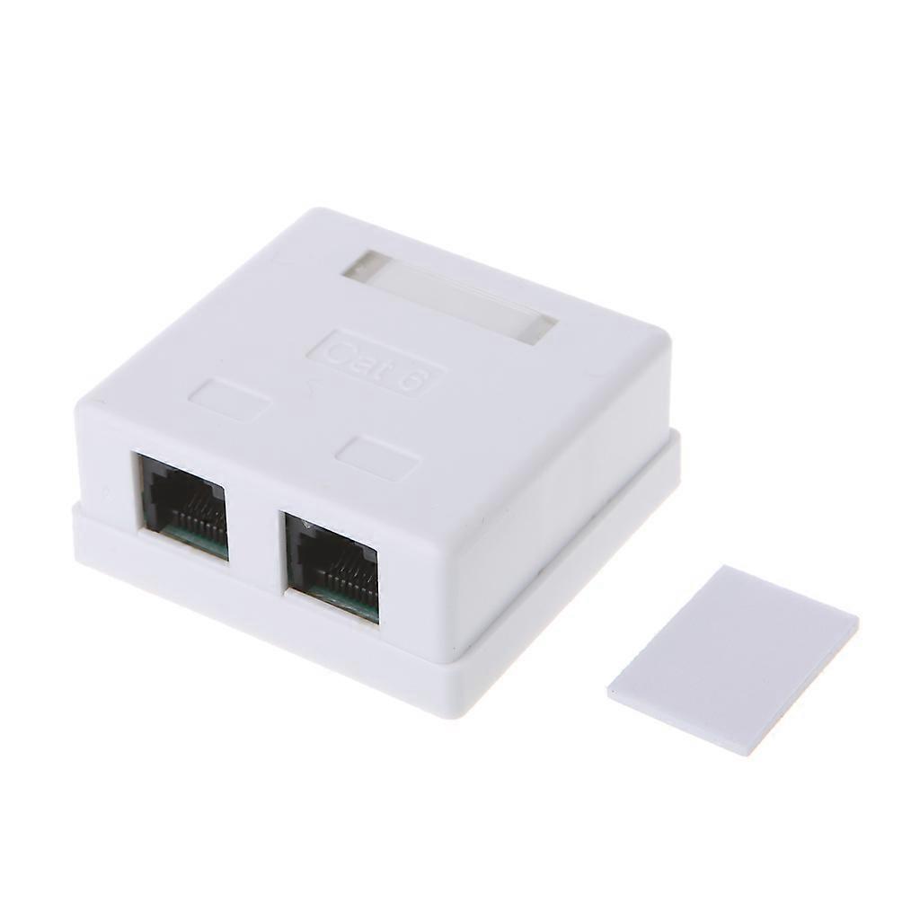 2x RJ45 Cat6 Surface Junction Box Network Connector for Cat 6 Cat6e 8P8C