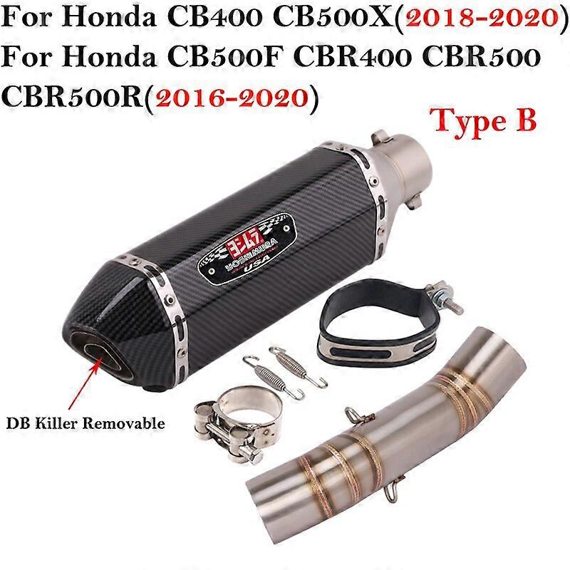 For Honda CB400 CBR400 CB500F CB500X CBR500 CBR500R Motorcycle Yoshimura Carbon Exhaust Middle Link Pipe GP Muffler DB Killer