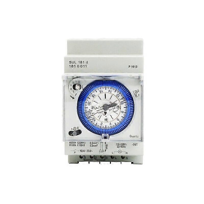 Analog timer with synchronous motor and daily program, timer, 110-230VAC