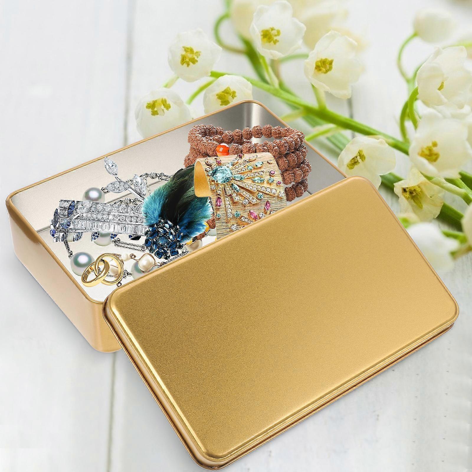 3pcs Small Tin Box Empty Rectangle Tinplate Box Tinplate Containers Tin Box With Lid