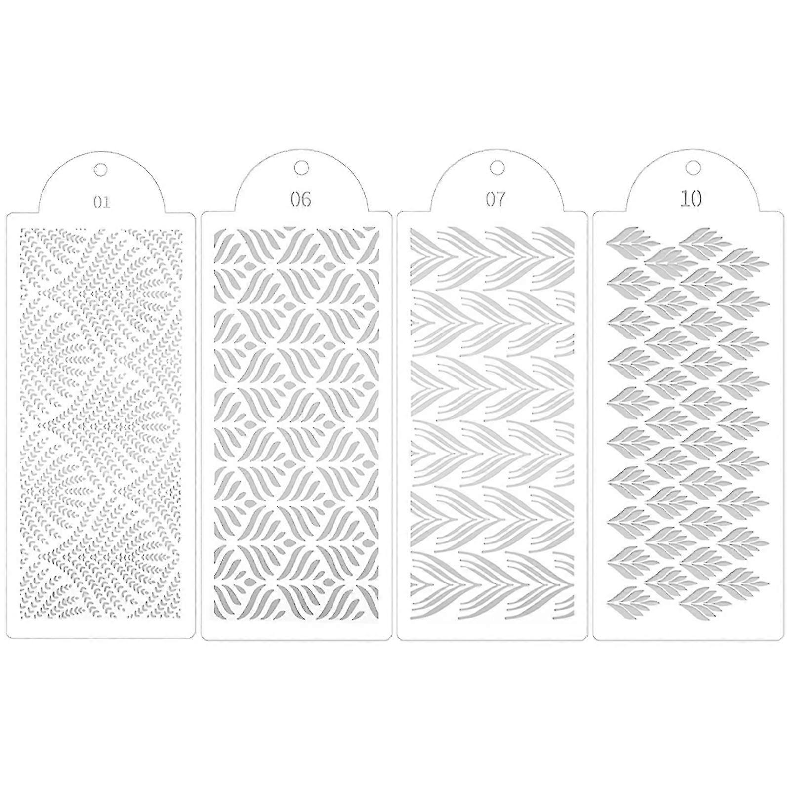 4pcs Cake Stencil Baking Template Embossed Flower Hollowed Design For Wedding