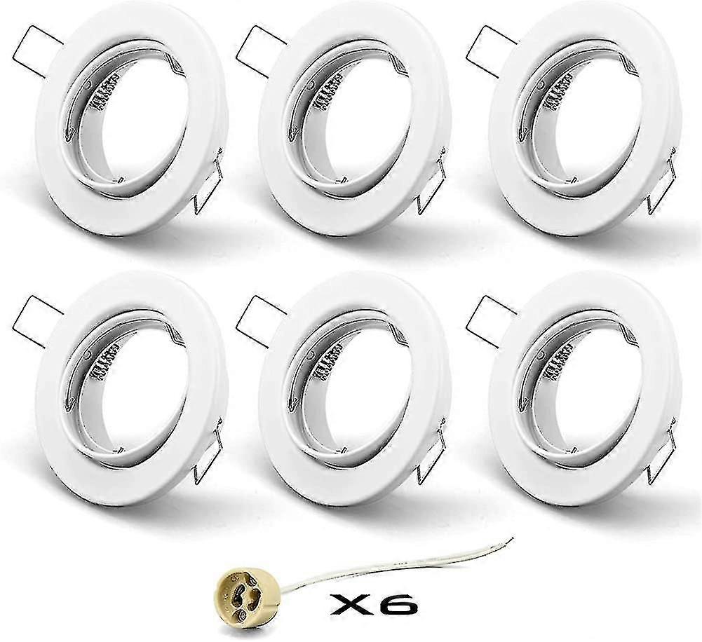 10x Led Recessed Spotlight Frame Incl. Gu10 Socket.