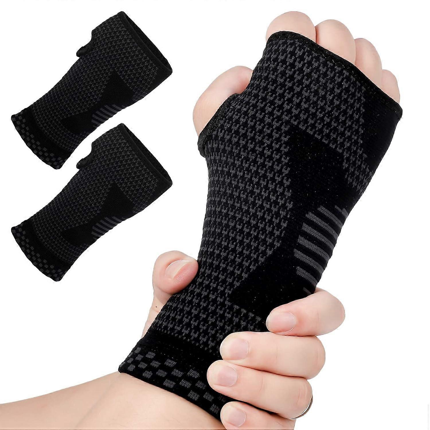 Set of 2 Carpal Tunnel Wristbands, Wrist Support Wristbands, Adjustable Wrist Straps, Wrist Compression Sleeves, Left, Right M