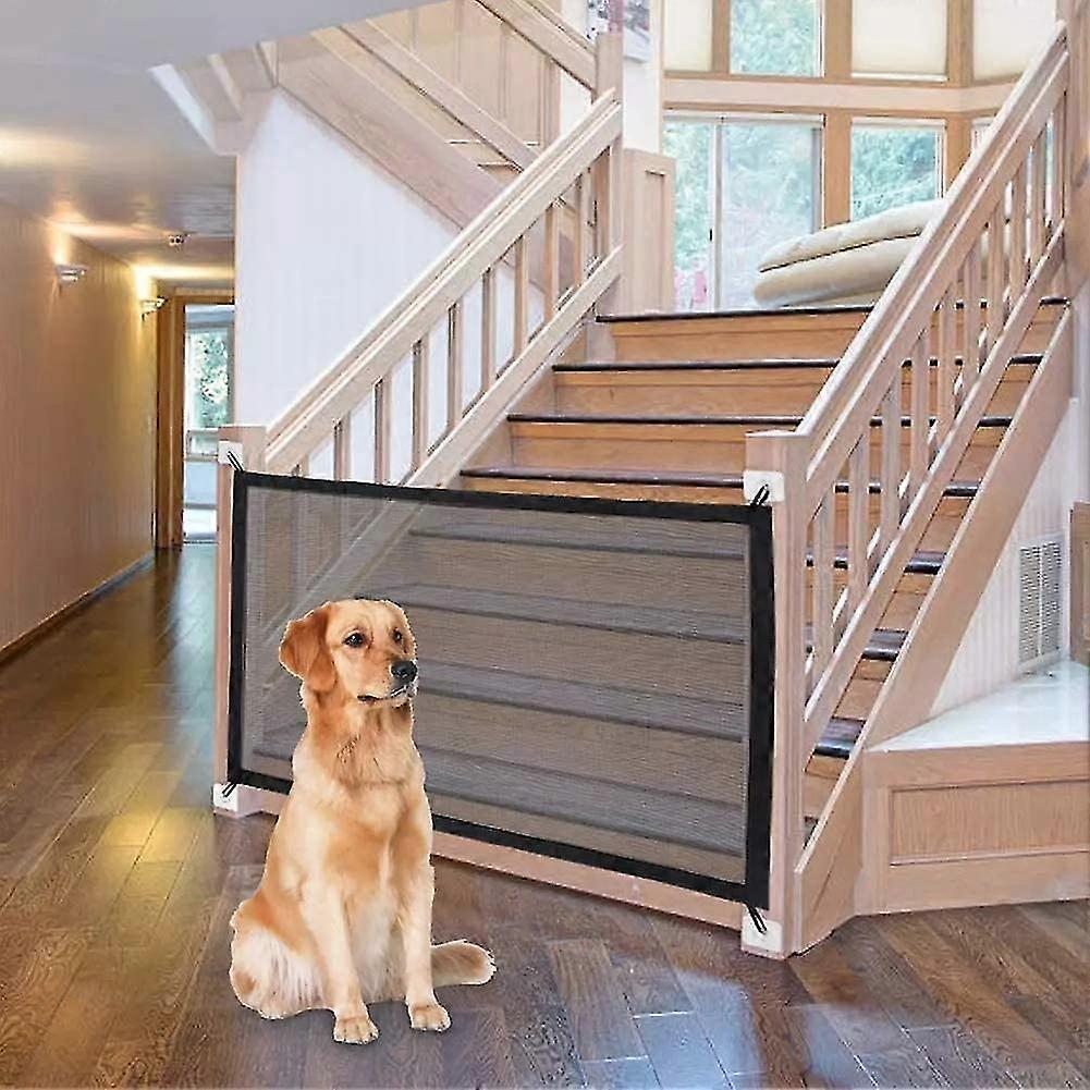 Magic Gate Compatible With Dogs, Folding Stair Gate Safe Guard Pet Isolation Net