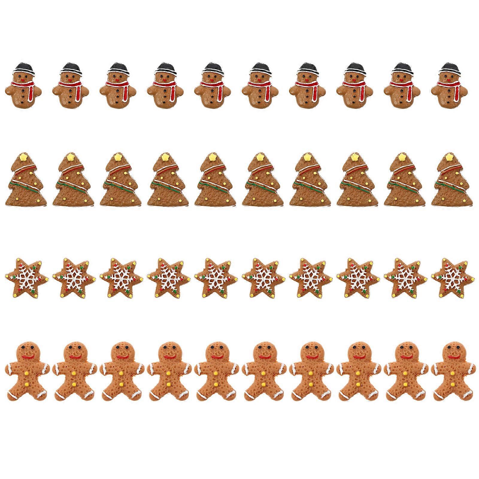 40pcs Christmas Theme Resin Decoration Accessories Handmade DIY Materials