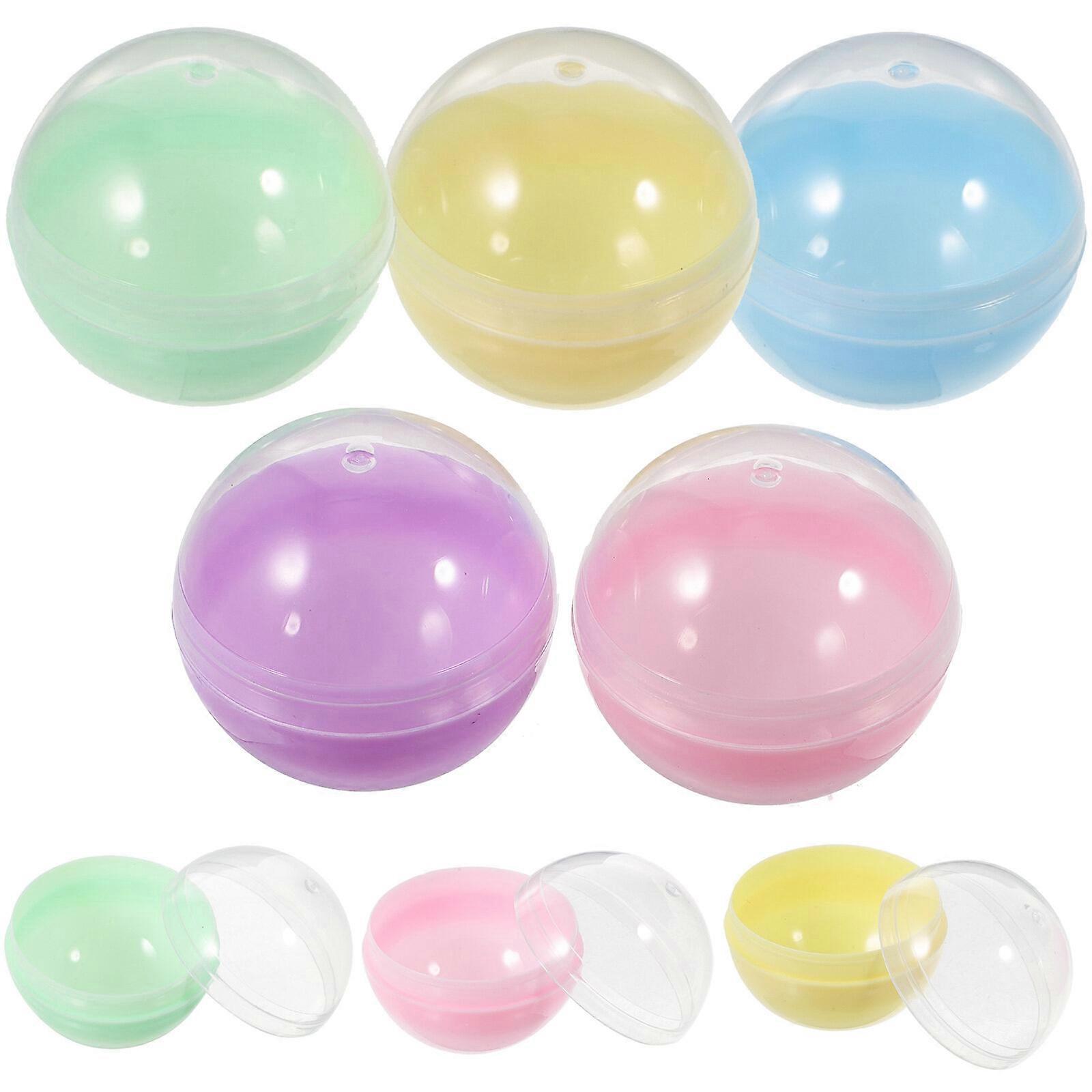 50pcs Fillable Round Ball Toy Multi-purpose Twisted Round Balls Semitransparent Fillable Balls Random Color
