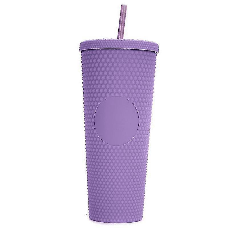 Two-tone Matte Reusable Tumbler With Lid And Straw - 24oz Matte Plastic