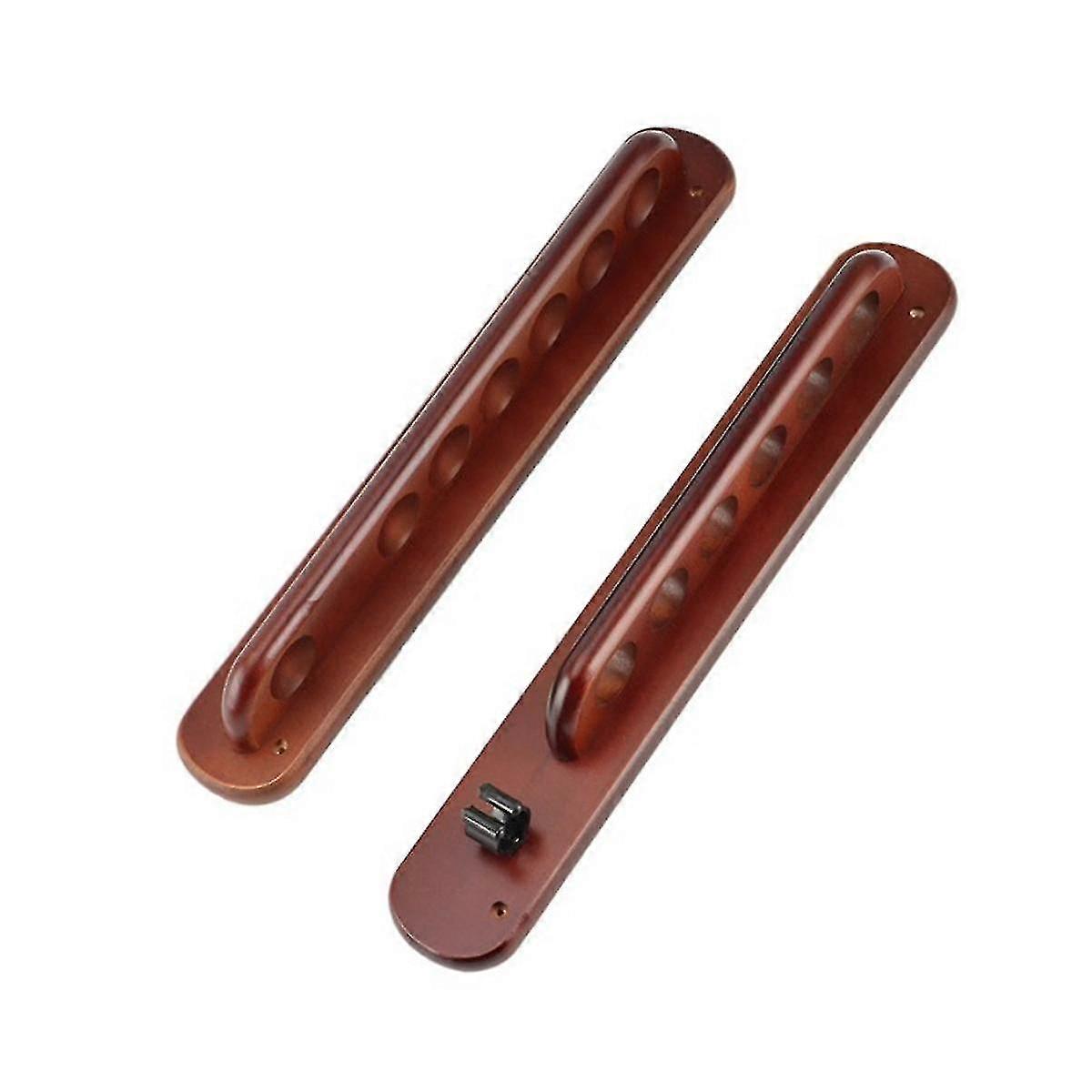 Billiard Cue Rack 7 Pool Cues Wall Mount Wykończenie z litego drewna Basen z twardego drewna Kije Stojak Bilard S