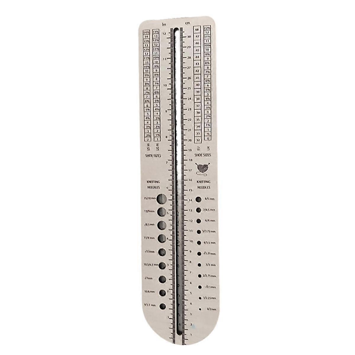 Multi-Functional Sock Ruler for Knitting Wooden Sock Knitting Needle Gauge, Oval Rectangle Yarn Wrap Guide Board
