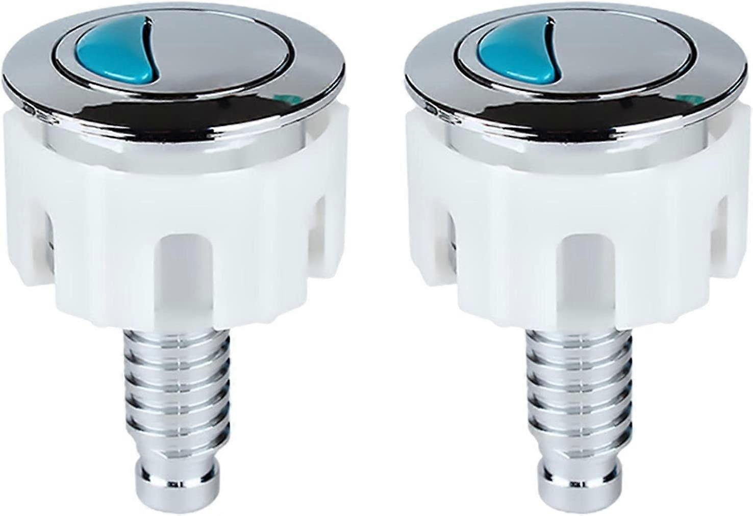 Botón de descarga del inodoro de 2 piezas, reemplazo moderno del botón pulsador del inodoro de doble pulsación, botón pulsador de reparación compatible con el tanque de cisterna ideal
