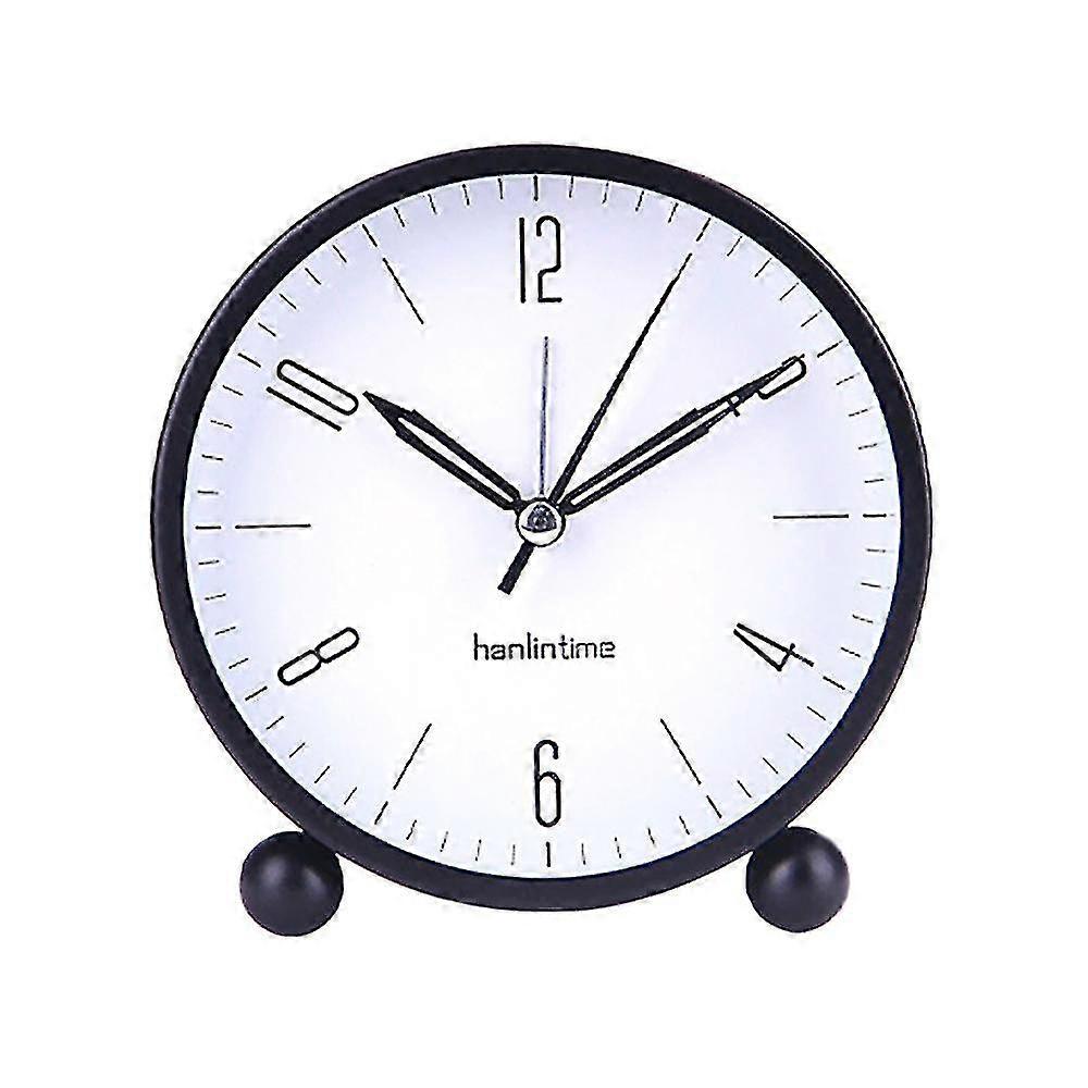 Round Alarm Clock Battery Operated, Easy Set, Simple & Retro For Desk, Bedroom And Home Decoration