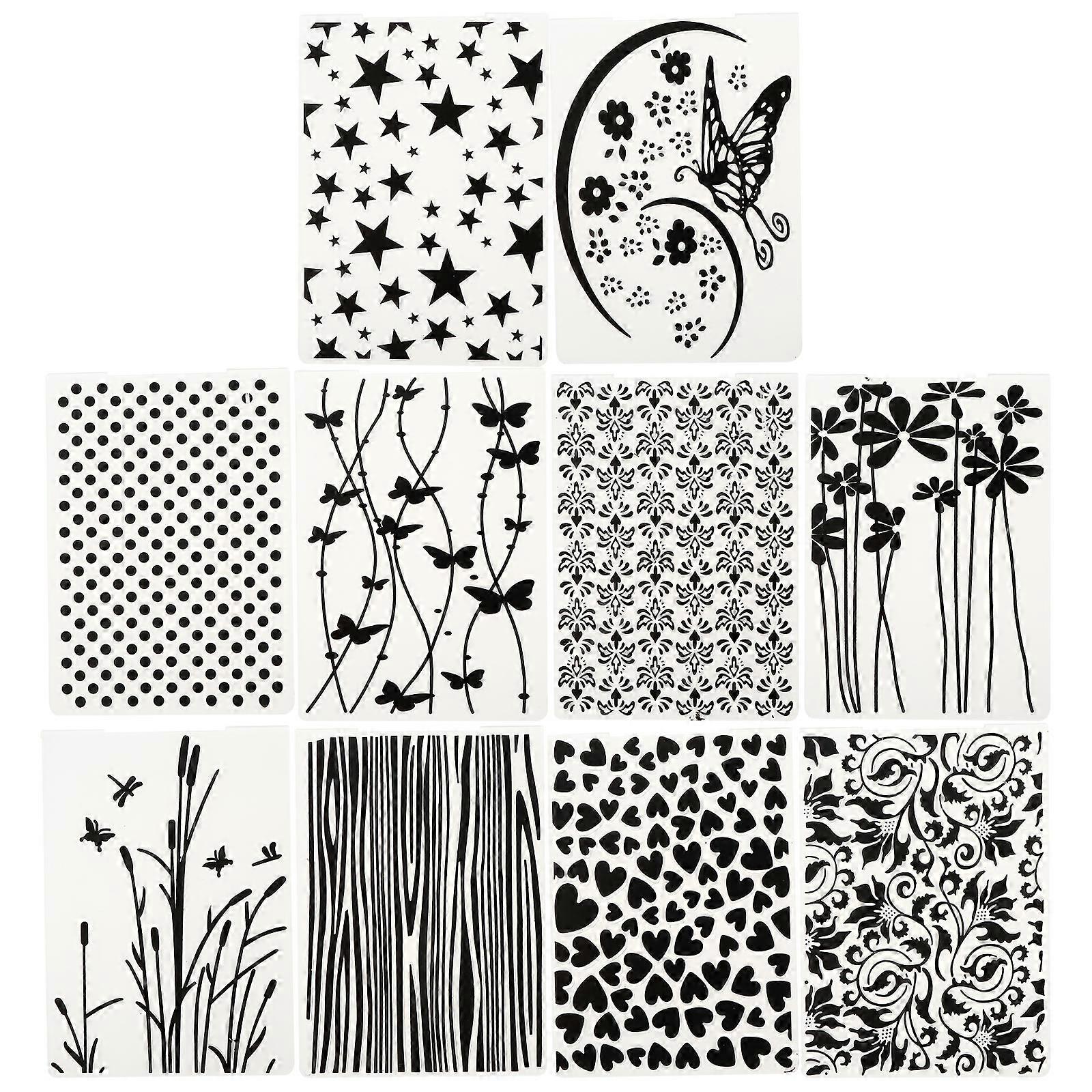 10pcs Plastic Template Photo Album Decoration Scrapbooking Embossing Folder
