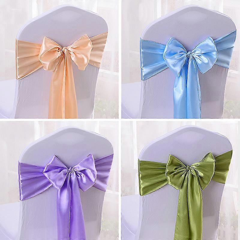 20pcs Satin Chair Sashes Bow Sash For Wedding Birthday Party, Graduations, Chair Sashes Banquets Chair Decorations