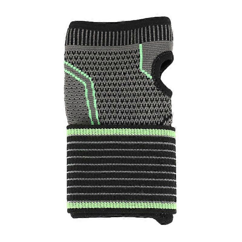 Mumian Green Stripe Fitness Wrist-guards Pressure Belt Ergonomic Design Hook and Loop Closure Wrist-guard for Running