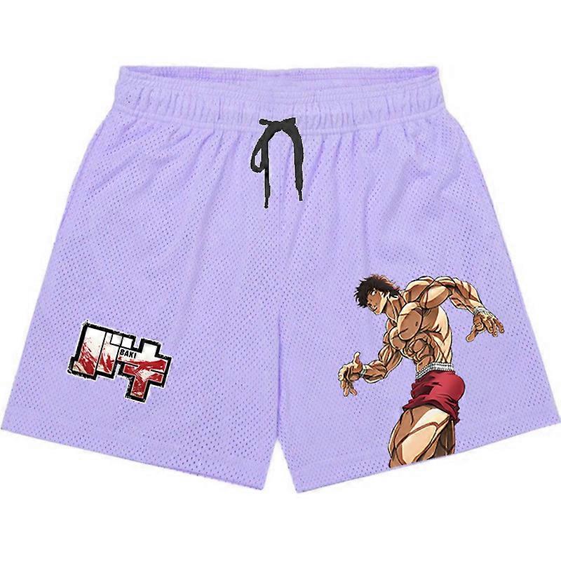 Anime Baki Hanma Spor Şort Erkek Kadın 3D Baskılı Hızlı Örgü Kuru Rahat Şort Moda Kısa Pantolon Fitness Egzersiz Koşu için