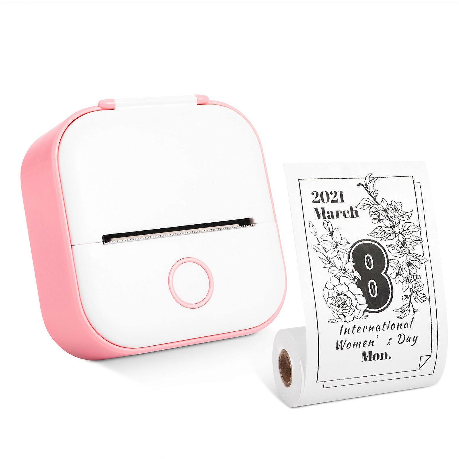T02 Mini Label Printer - Portable Printer with 3 Rolls, Sticker Printer for Learning, Notes, Pictures, Photos, Diary, DIY, Compatible with Phones and 