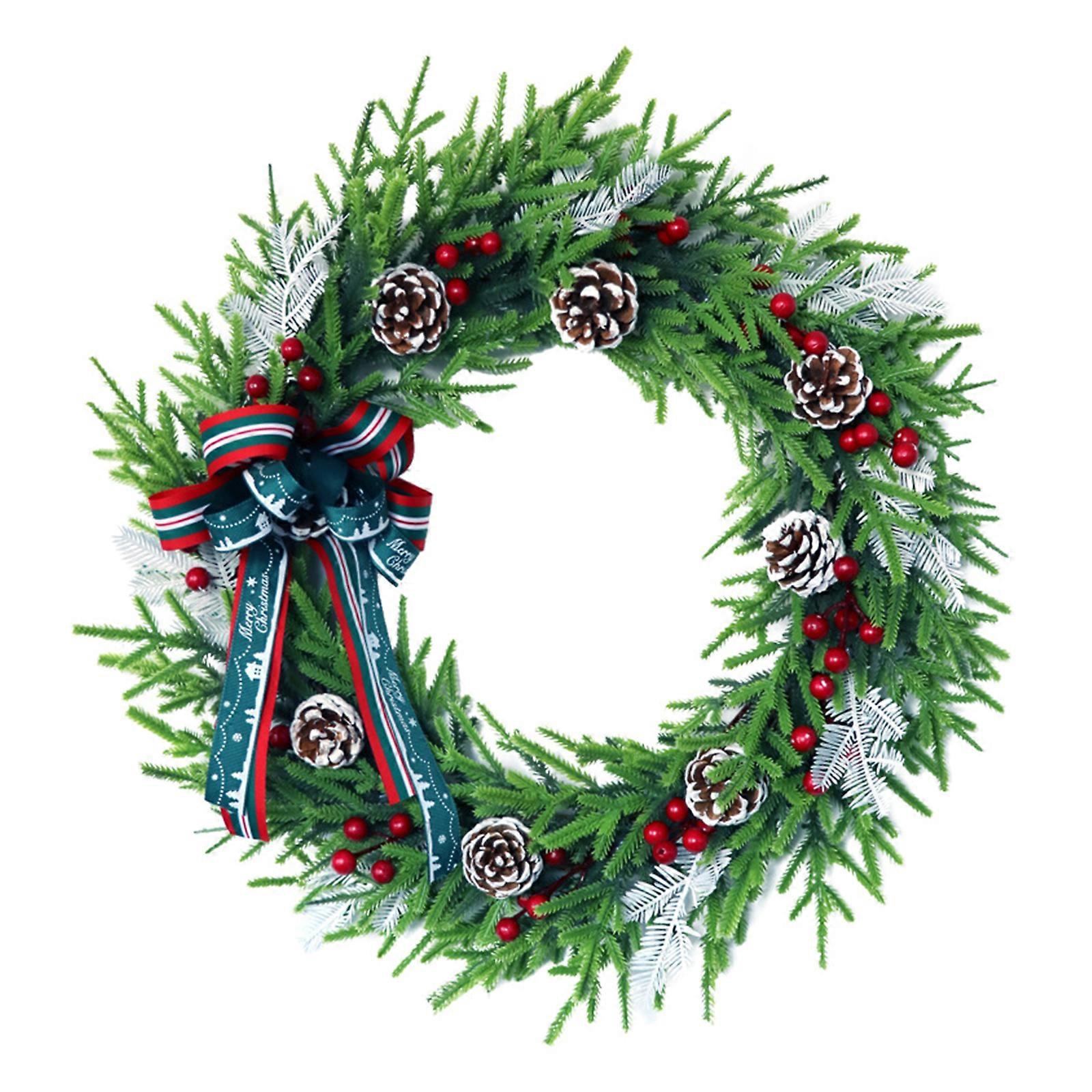 Artificial Christmas Wreath Simulation Garland Hanging Ornament Crafts