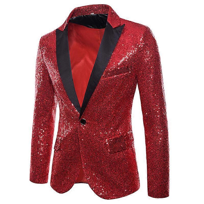 Fashion Men Sequins Casual Party Bomber Jacket