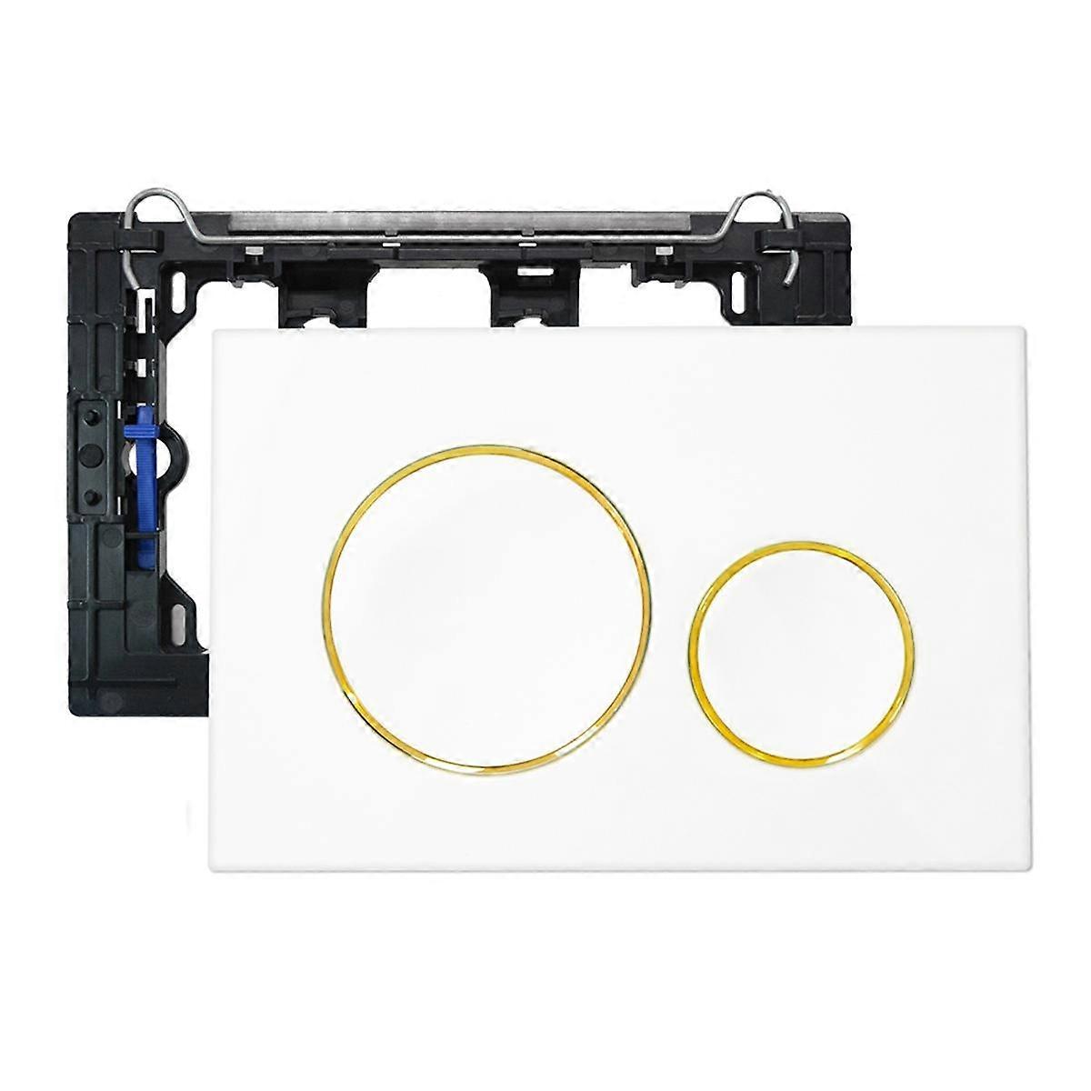 Dual Flush Flushing Plate with Lever Set for 20, Includes Mounting Frame, Dual Flush Plate Golden Ring
