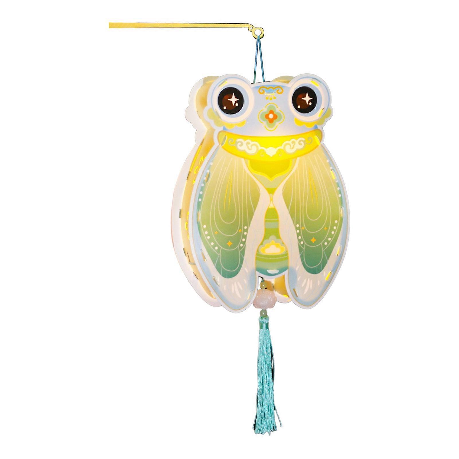 LED Light DIY Lantern Kit Cicada Kite Butterfly Goldfish Chinese Style Lantern Handmade Paper Craft Festive Glowing Decoration