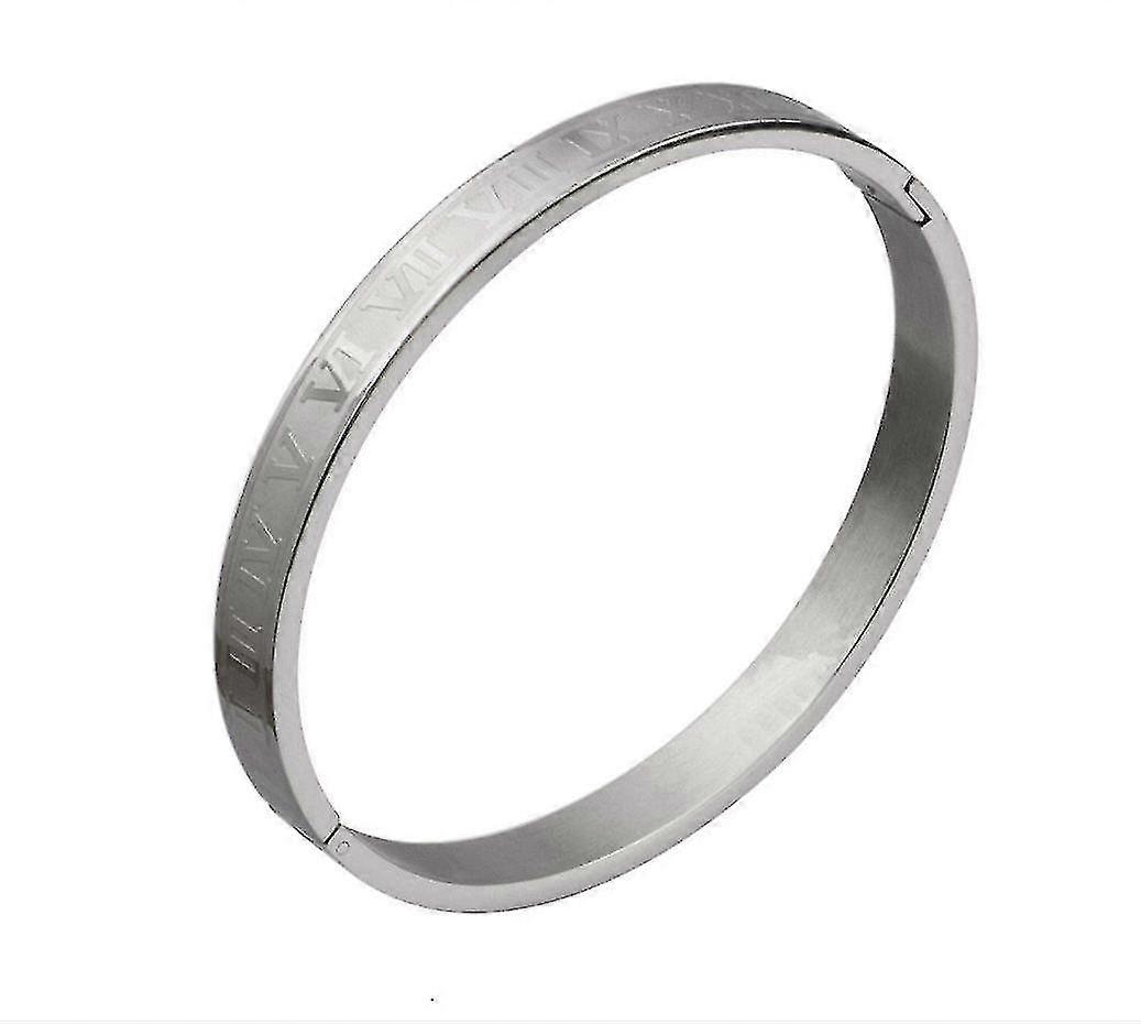 royal classic stainless steel bangle, cuff bracelet(silver r)