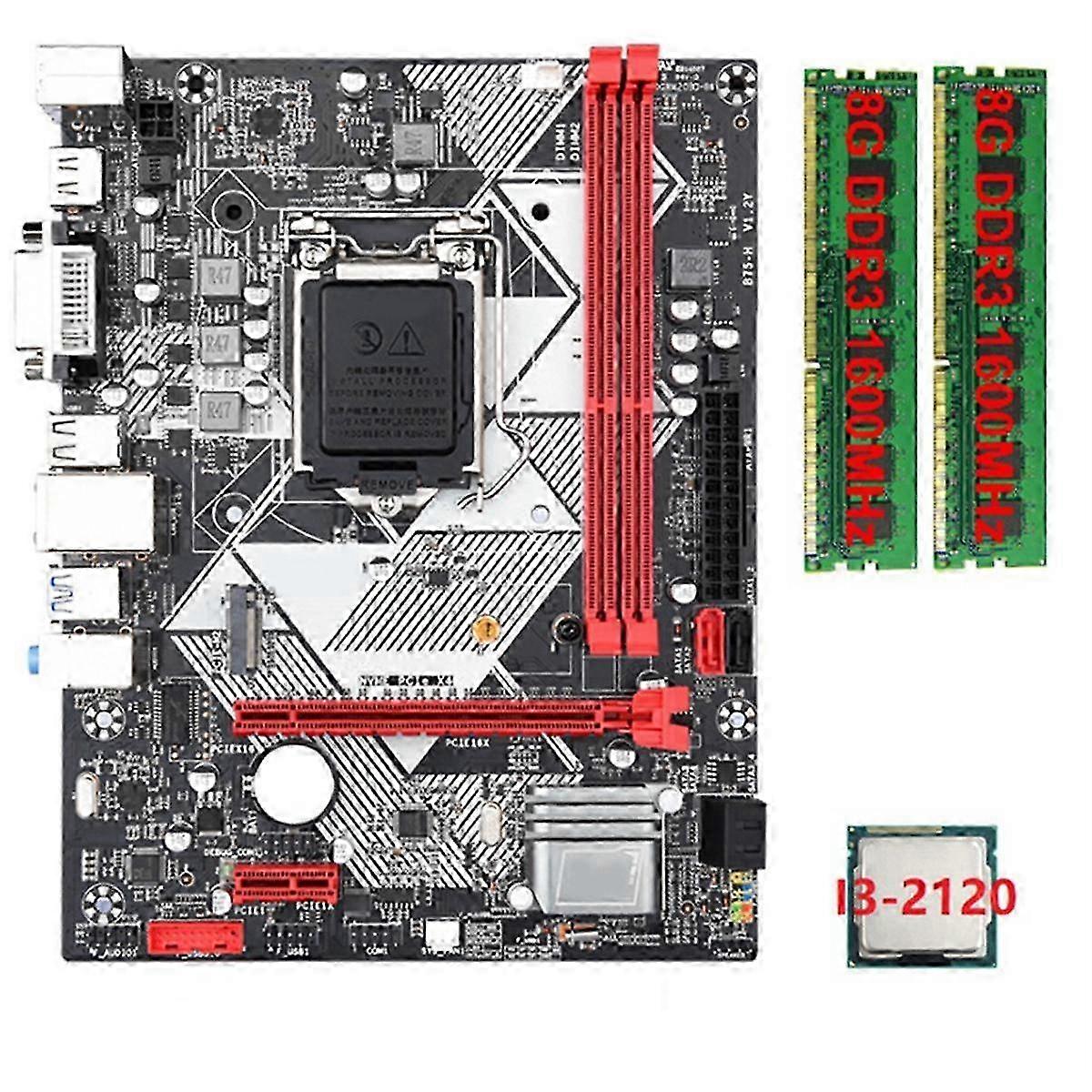 B75-h Desktop Motherboard +i3-2120 Cpu +2x8g Ddr3 1600mhz Ram Lga 1155 Usb 3.0 Sata 3.0 Computer Mo