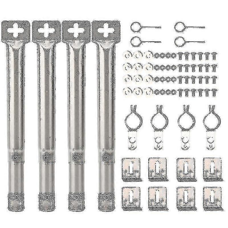 4pcs Universal Adjustable Stainless Steel Bbq Gas Grill Replacement Straight Pipe Tube Barbecue Acc
