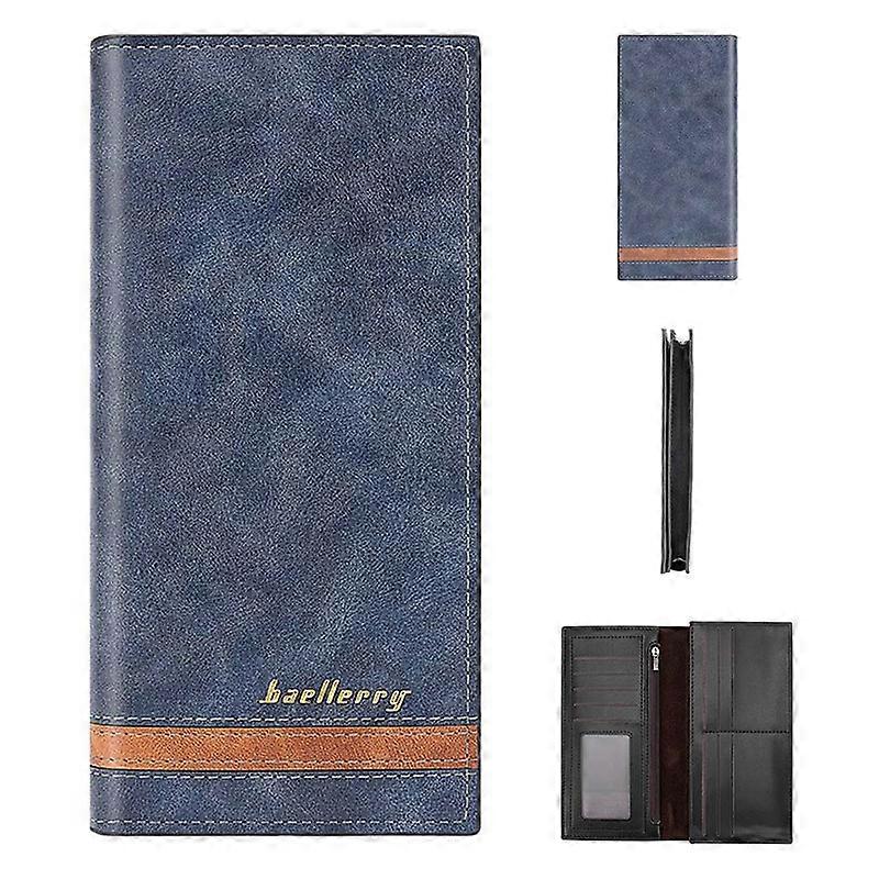 Type B BAELLERRY C3025 Matte Long Wallet for Men,Card Holder Billfold PU Leather Phone Storage Pouch