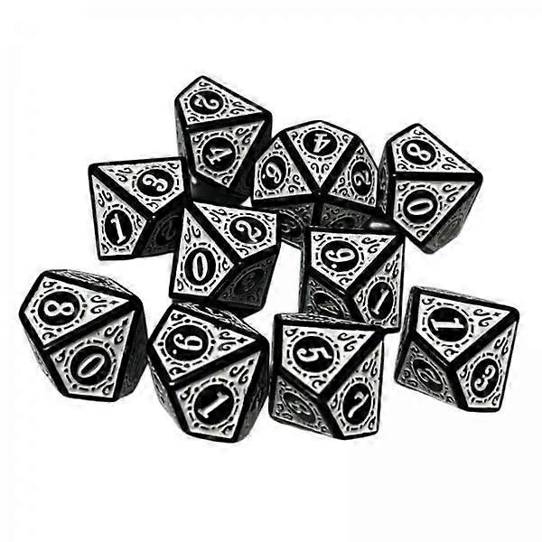 2x10x Polyhedral Dices Set Bar Toys Game Dices for Card Games Role Playing White