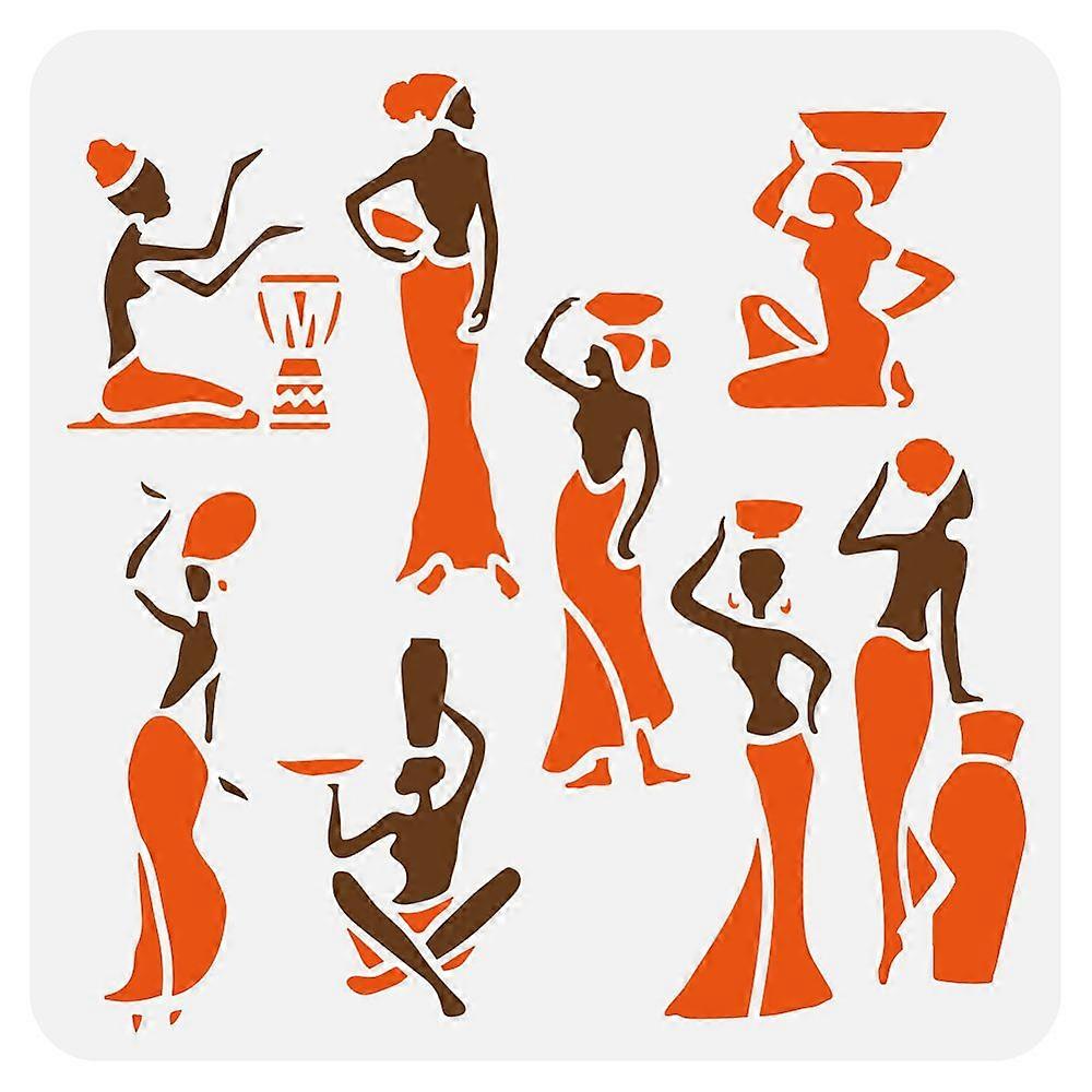 1pcペット中空描画DIYスクラップブックフォトアルバム人間30x30cmのための絵画ステンシル