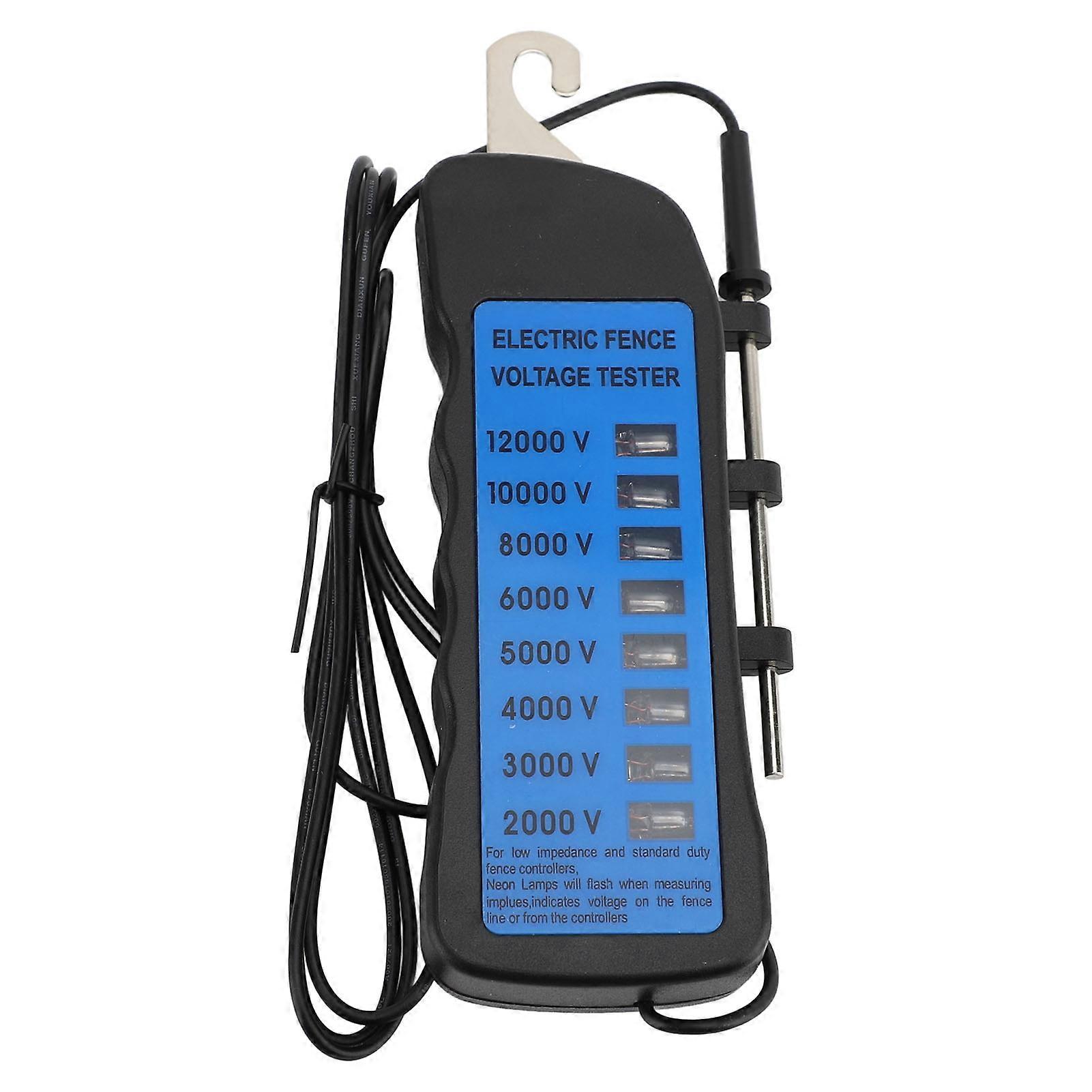Portable 12 KV Electric Fence Voltage Tester: Fault Finder with 8 Indicator Lights for Farms