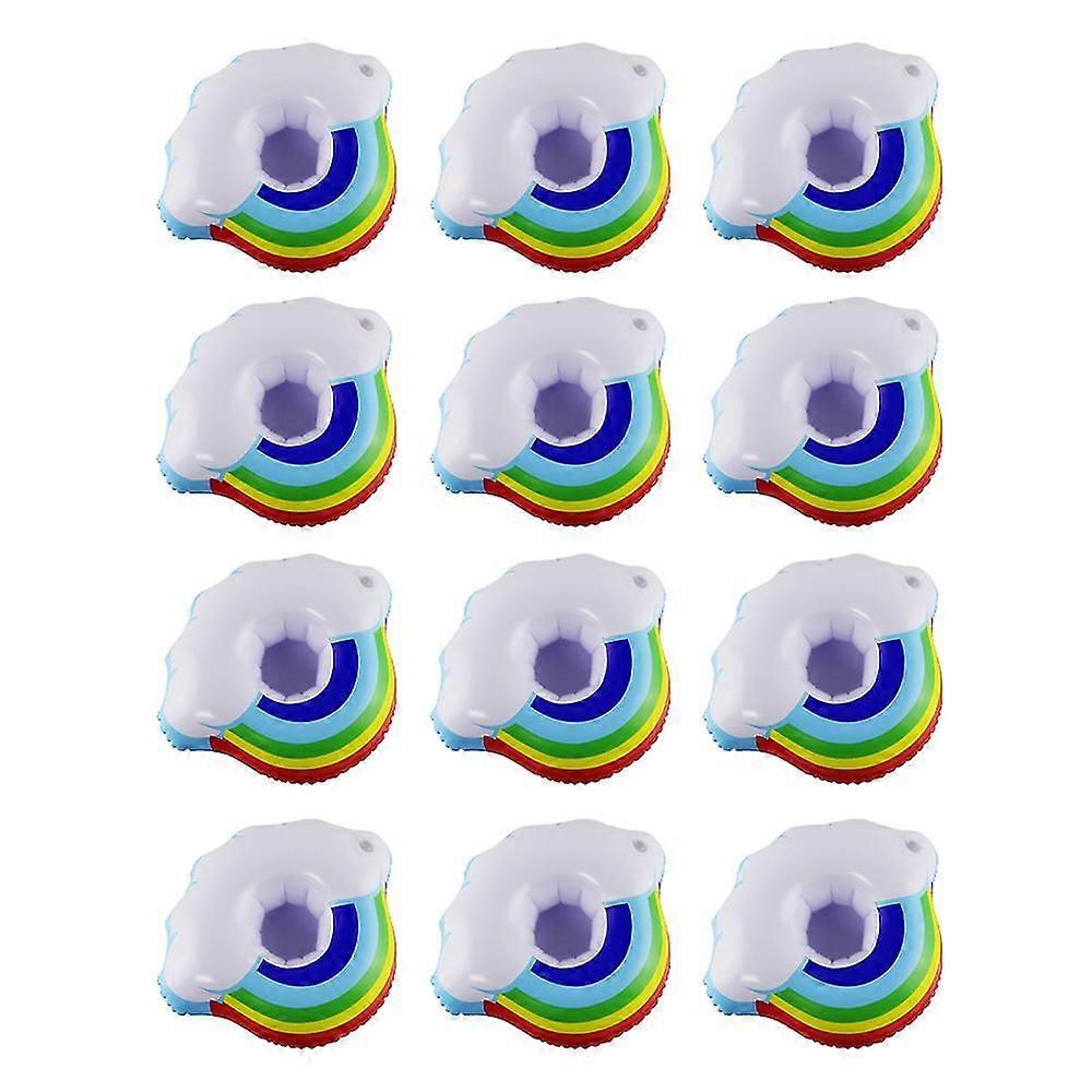 12pcs Inflatable Drink Holder Drink Pool Floats Cup Holders For Summer Pool Party