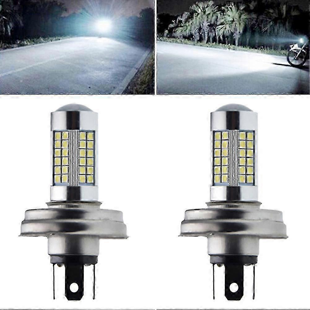 2pcs Motorcycle P45t R2 66smd Led Headlight Lamp High/low Beam For Scooter Moped White 6000k 6v 12v Motorbike Front Head Bulb
