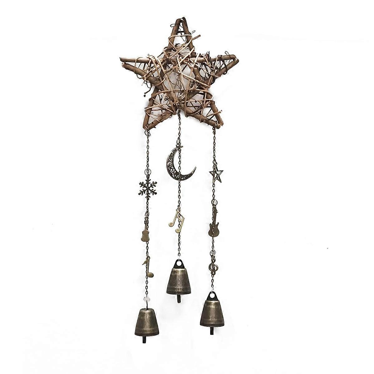 Witch Bells Protection Door Hangers Witch Wind Chimes Hanging Witch Bells Handmade Rattan Wind Chim