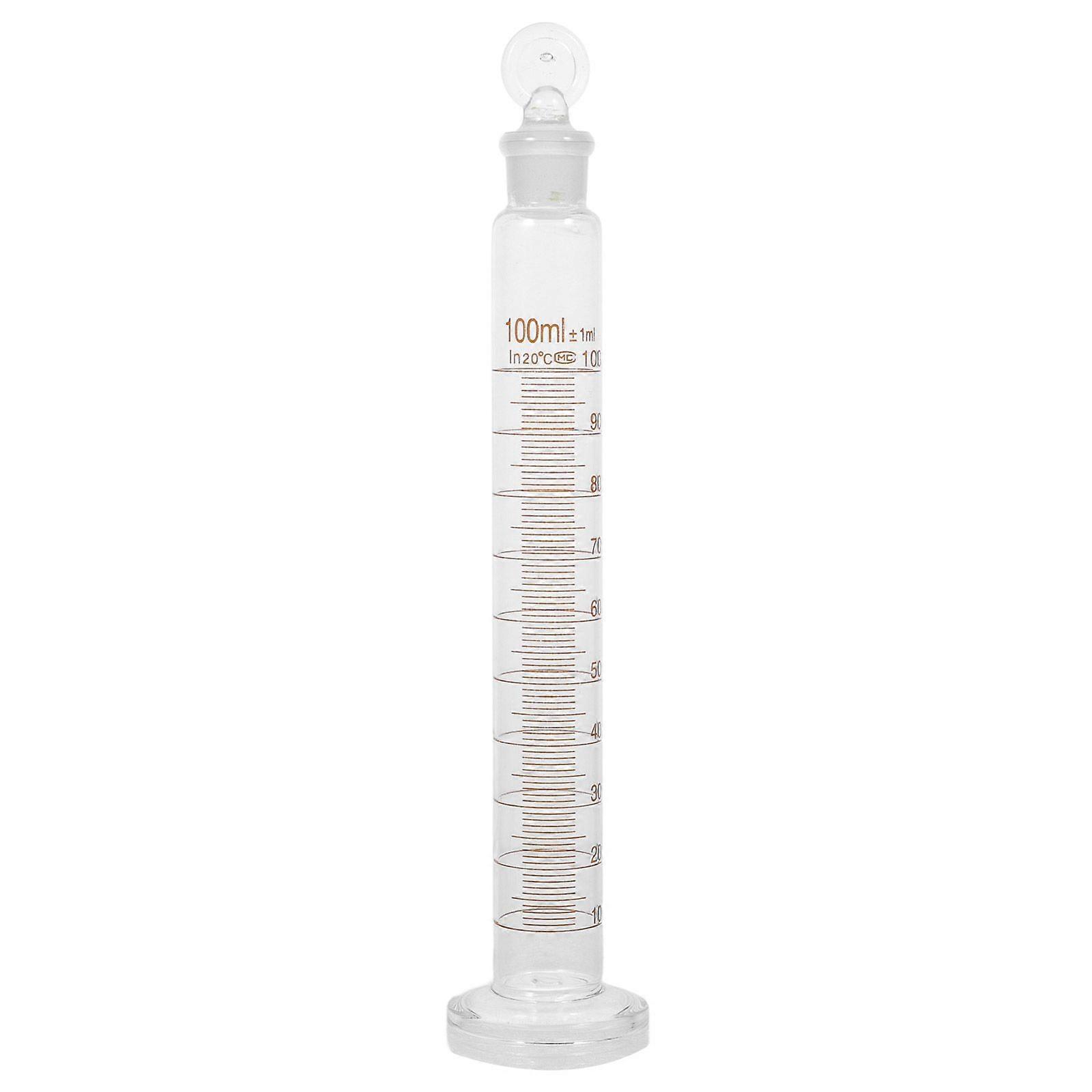 1pc Glass Measuring Cylinder Graduated Cylinder with Plug for Experiment